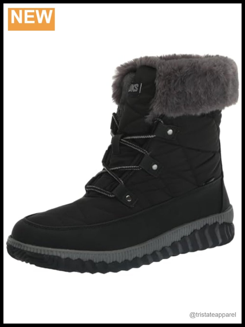 Quilted Nylon Water Resistant Snow Boots Faux Fur Ankle Bootie Winter